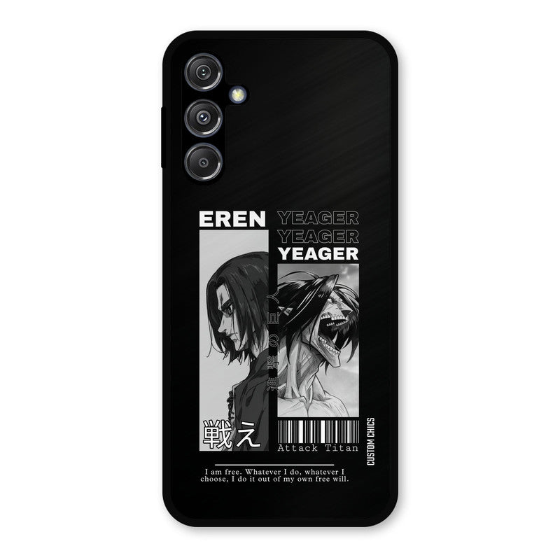 Eren Yeager Black Samsung Galaxy M34 5G Mobile Back Cover - Anime PrintShield Case
