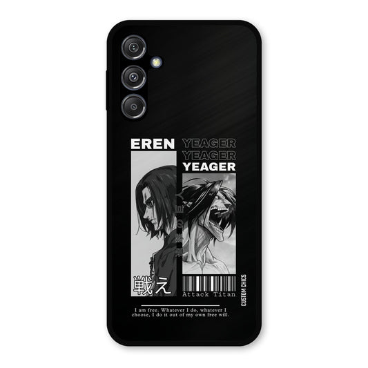 Eren Yeager Black Samsung Galaxy M34 5G Mobile Back Cover - Anime PrintShield Case