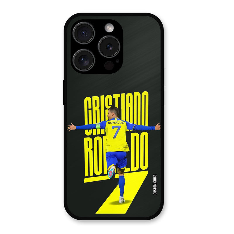 Excited Ronaldo  iPhone 15 Pro Mobile Back Cover - Sports PrintShield Case