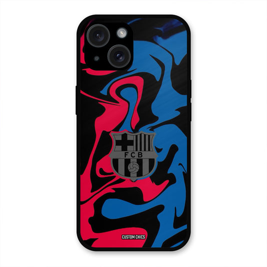 FC Barcelona Comic  iPhone 15 Plus Mobile Back Cover - Sports PrintShield Case