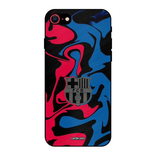 FC Barcelona Comic iPhone SE 2020 Mobile Back Cover - Sports PrintShield Case