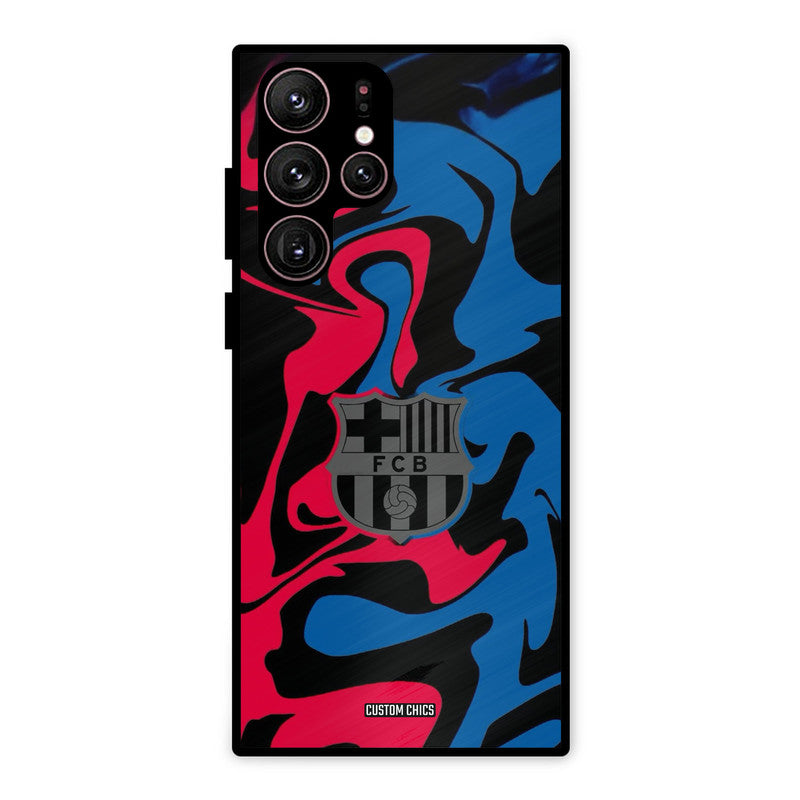 FC Barcelona Comic Samsung Galaxy S22 Ultra Mobile Back Cover - Sports PrintShield Case