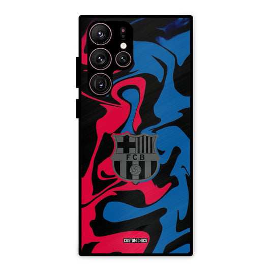 FC Barcelona Comic Samsung Galaxy S22 Ultra Mobile Back Cover - Sports PrintShield Case