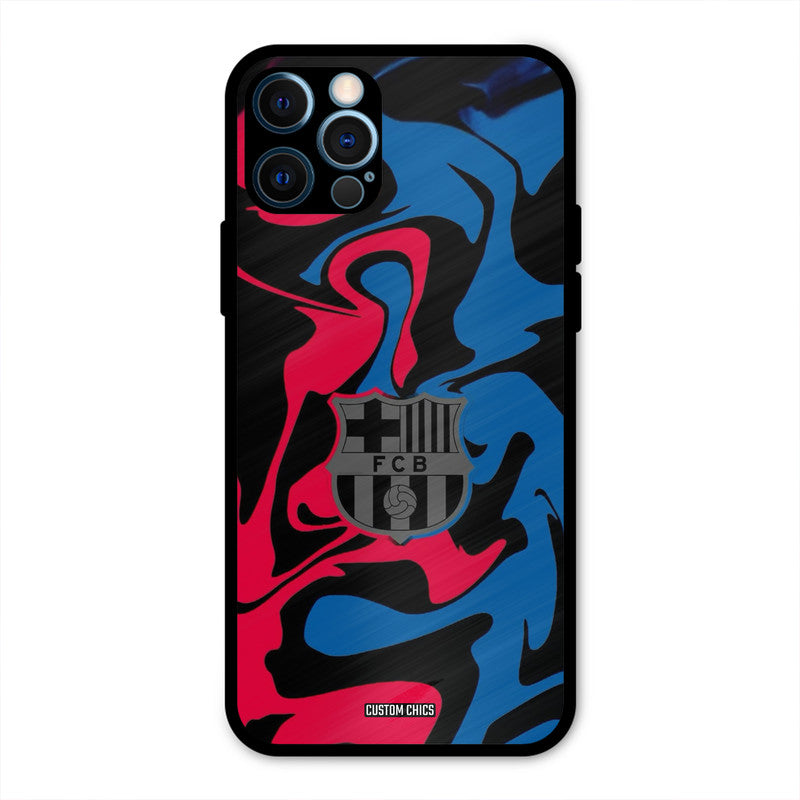 FC Barcelona Comic  iPhone 12 Pro Mobile Back Cover - Sports PrintShield Case
