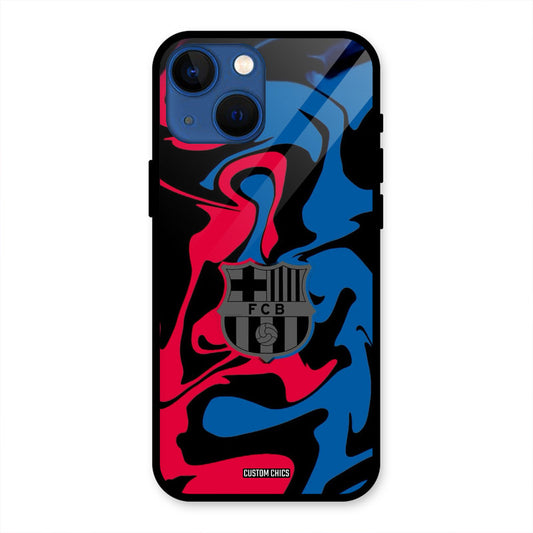 FC Barcelona Comic iPhone 13 Mini Mobile Back Cover - Sports PrintShield Case