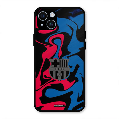 FC Barcelona Comic  iPhone 14 Mobile Back Cover - Sports PrintShield Case