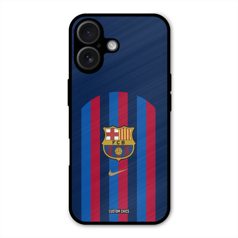 FCB Stripes  iPhone 16 Mobile Back Cover - Sports PrintShield Case