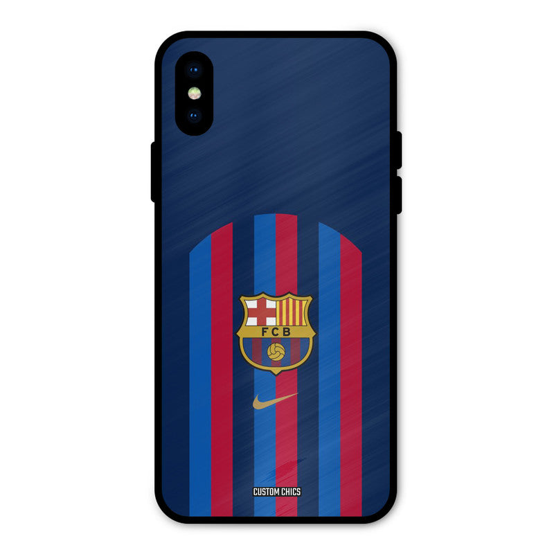 FCB Stripes iPhone X Mobile Back Cover - Sports PrintShield Case