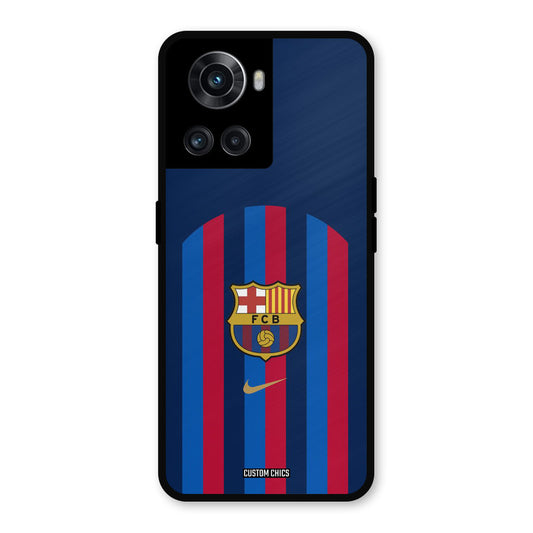 FCB Stripes OnePlus 10R Mobile Back Cover - Sports PrintShield Case