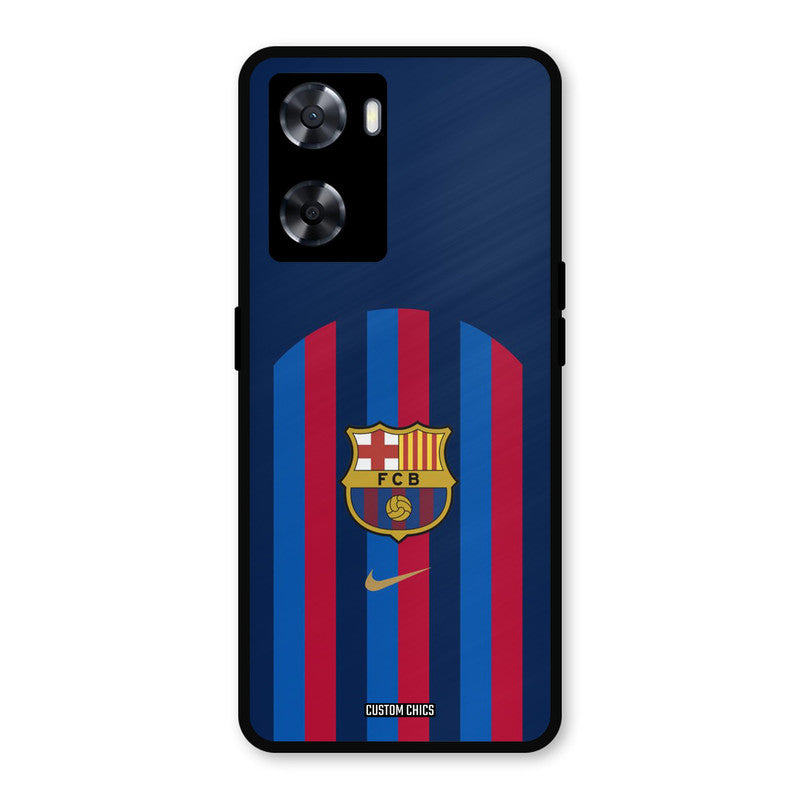 FCB Stripes Oppo A57 2022 Mobile Back Cover - Sports PrintShield Case