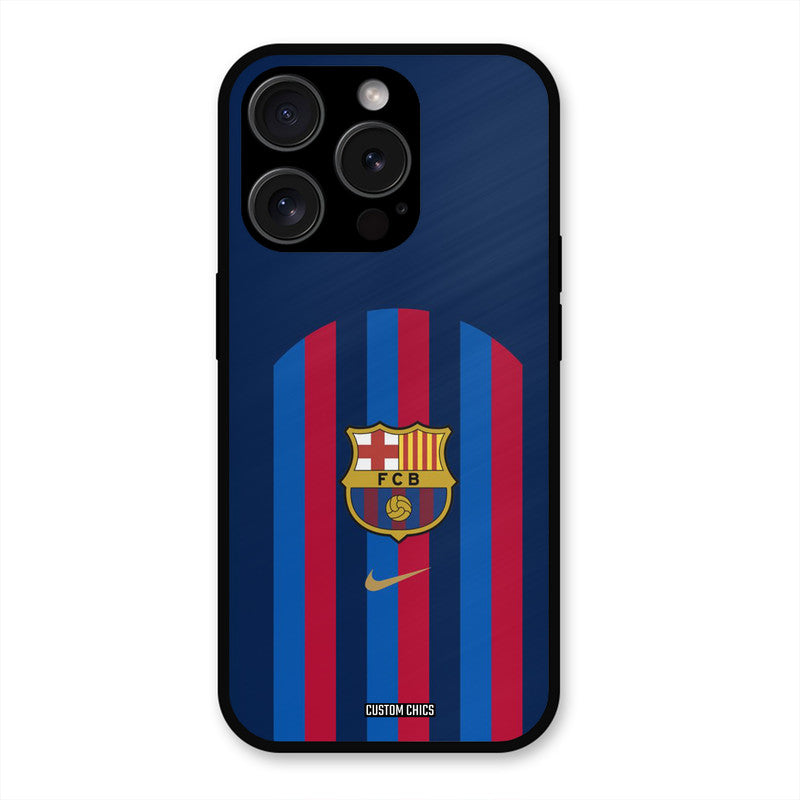 FCB Stripes  iPhone 15 Pro Mobile Back Cover - Sports PrintShield Case