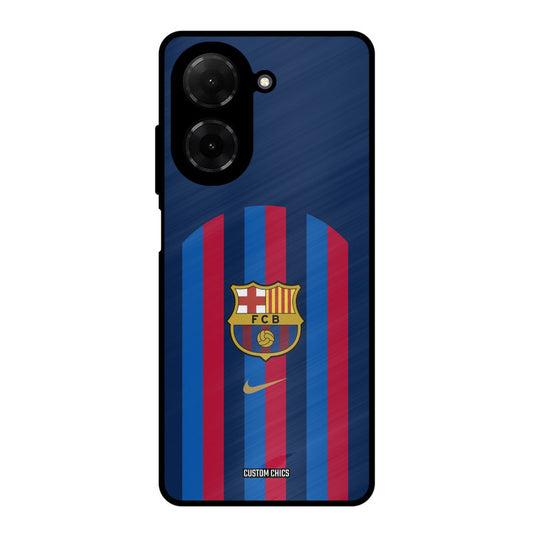 FCB Stripes Poco C71 Mobile Back Cover - Sports PrintShield Case