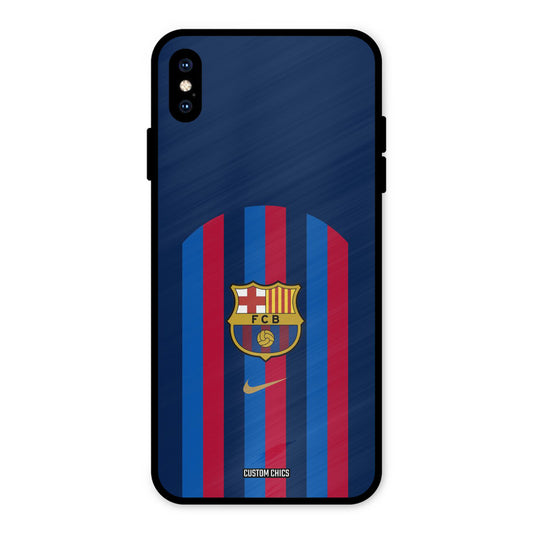 FCB Stripes iPhone XS Max Mobile Back Cover - Sports PrintShield Case