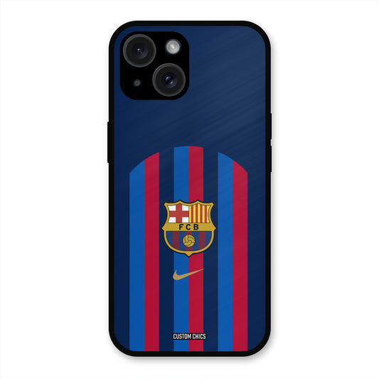 FCB Stripes  iPhone 15 Plus Mobile Back Cover - Sports PrintShield Case