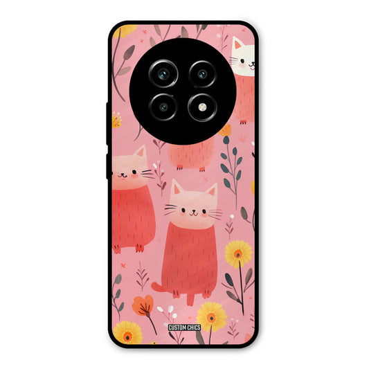 Floral Cat Realme 13 Pro Mobile Back Cover - Aesthetic PrintShield Case
