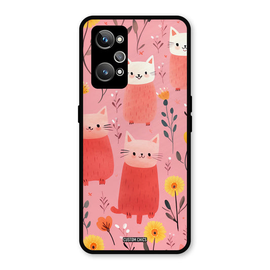 Floral Cat Realme GT 2 Mobile Back Cover - Aesthetic PrintShield Case