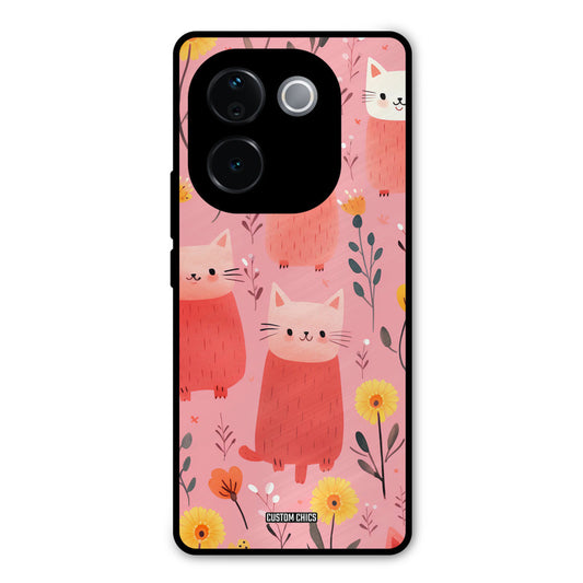 Floral Cat iQOO Z9s Pro Mobile Back Cover - Aesthetic PrintShield Case