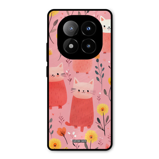 Floral Cat Redmi Note 14 Pro Plus 5G Mobile Back Cover - Aesthetic PrintShield Case
