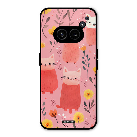 Floral Cat Nothing Phone 2a Mobile Back Cover - Aesthetic PrintShield Case
