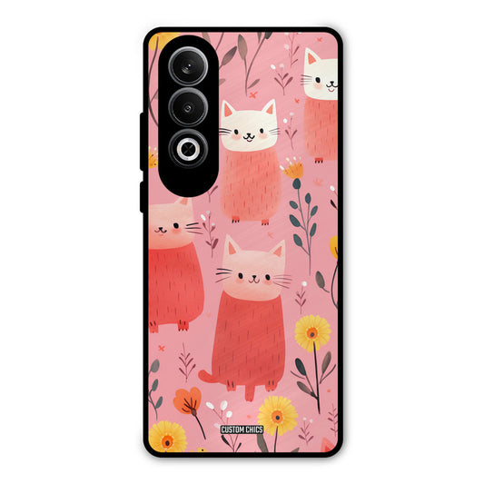 Floral Cat OnePlus Nord CE4 Mobile Back Cover - Aesthetic PrintShield Case