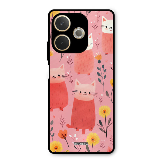 Floral Cat Oppo A5 Pro Mobile Back Cover - Aesthetic PrintShield Case