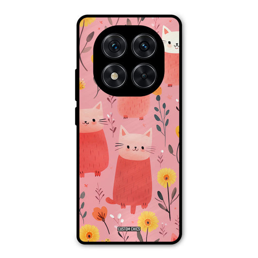 Floral Cat Redmi Note 14 Pro Mobile Back Cover - Aesthetic PrintShield Case