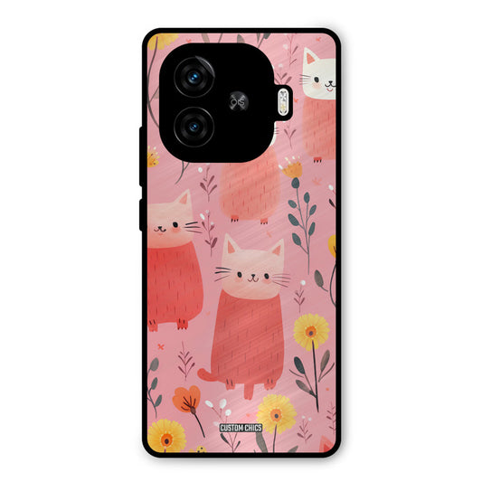 Floral Cat iQoo Z9 Turbo Mobile Back Cover - Aesthetic PrintShield Case