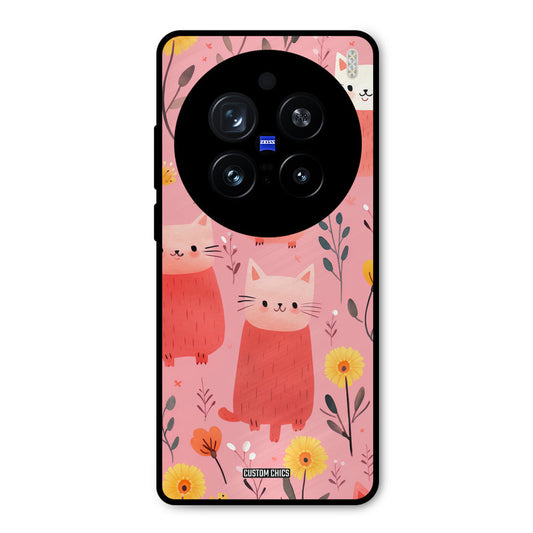 Floral Cat Vivo X200 Pro Mobile Back Cover - Aesthetic PrintShield Case