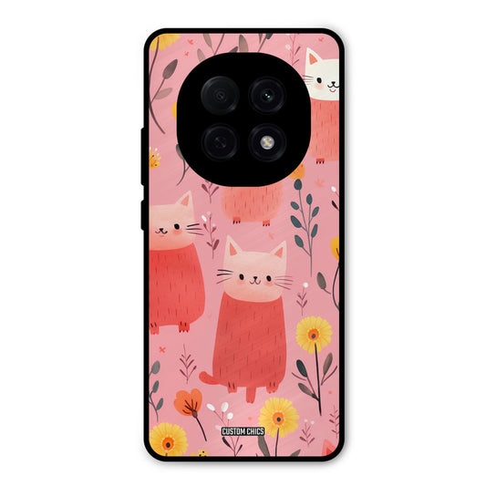 Floral Cat Oppo F29 Pro Mobile Back Cover - Aesthetic PrintShield Case