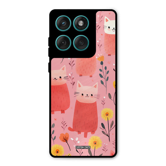 Floral Cat Motorola Edge 60 Mobile Back Cover - Aesthetic PrintShield Case