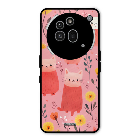 Floral Cat Nothing Phone 3A Pro Mobile Back Cover - Aesthetic PrintShield Case