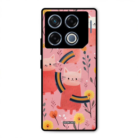 Floral Cat Infinix GT 20 Pro Mobile Back Cover - Aesthetic PrintShield Case