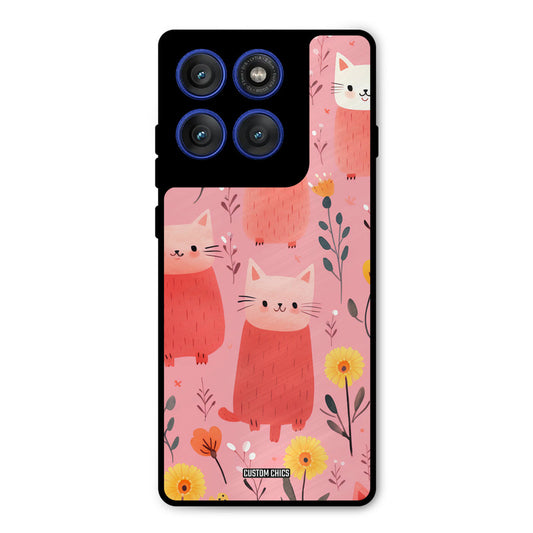 Floral Cat Motorola Edge 60 Pro Mobile Back Cover - Aesthetic PrintShield Case