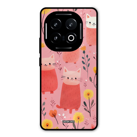Floral Cat iQOO 13 Mobile Back Cover - Aesthetic PrintShield Case