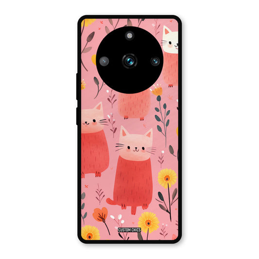 Floral Cat Realme 11 Pro Mobile Back Cover - Aesthetic PrintShield Case