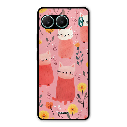 Floral Cat OnePlus Nord 4 Mobile Back Cover - Aesthetic PrintShield Case