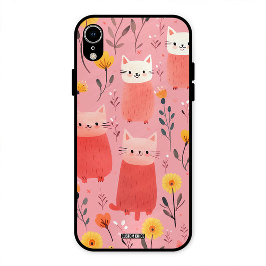 Floral Cat iPhone XR Mobile Back Cover - Aesthetic PrintShield Case