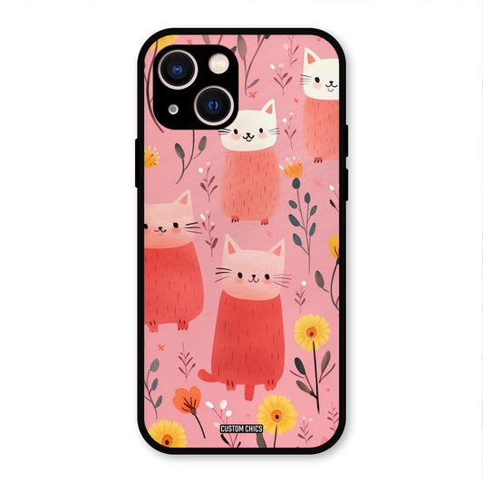 Floral Cat iPhone 13 Mobile Back Cover - Aesthetic PrintShield Case