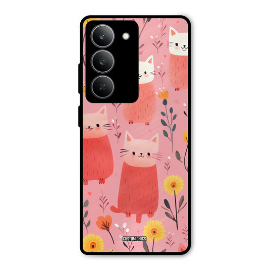 Floral Cat Realme 14x Mobile Back Cover - Aesthetic PrintShield Case
