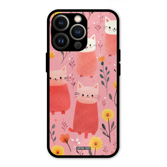 Floral Cat iPhone 13 Pro Mobile Back Cover - Aesthetic PrintShield Case