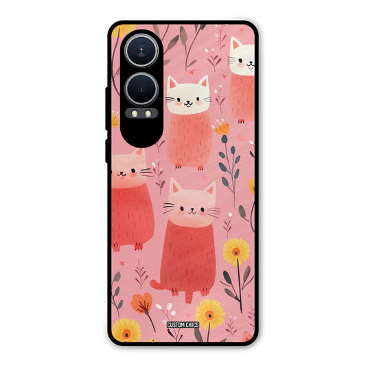 Floral Cat Oneplus Nord CE4 Lite Mobile Back Cover - Aesthetic PrintShield Case