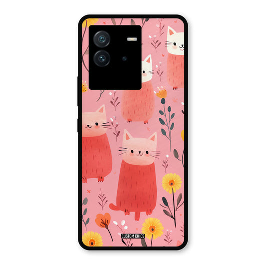 Floral Cat iQoo Neo 6 Mobile Back Cover - Aesthetic PrintShield Case