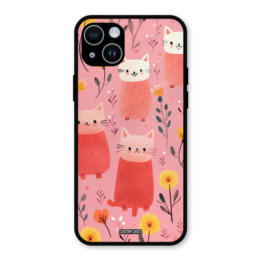 Floral Cat iPhone 14 Mobile Back Cover - Aesthetic PrintShield Case