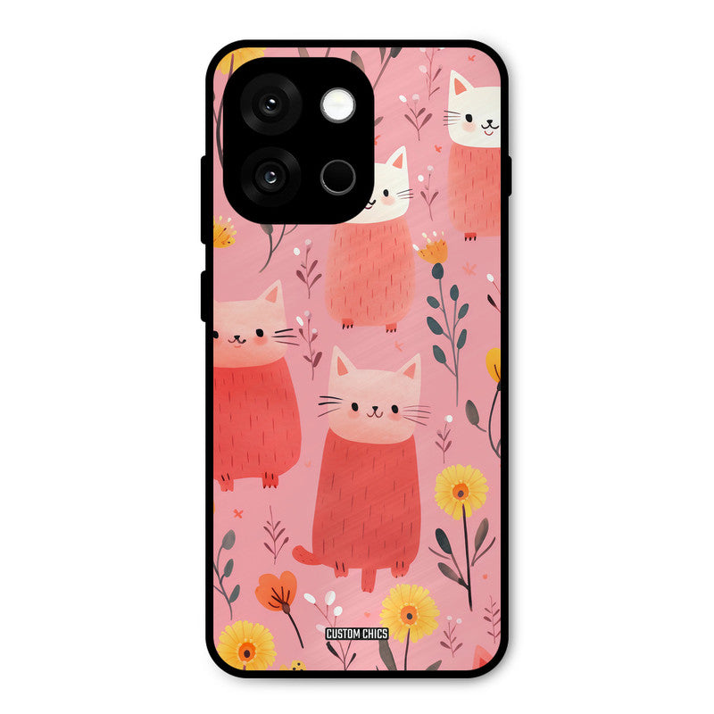 Floral Cat Oneplus 13s Mobile Back Cover - Aesthetic PrintShield Case