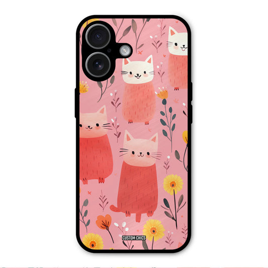 Floral Cat iPhone 17 Mobile Back Cover - Aesthetic PrintShield Case