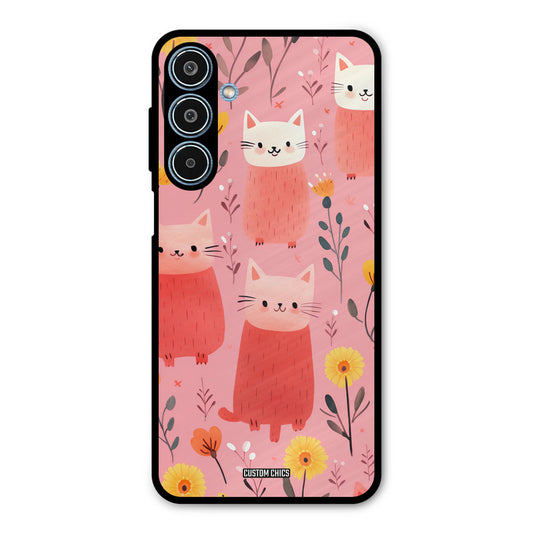 Floral Cat Samsung Galaxy M35 5G Mobile Back Cover - Aesthetic PrintShield Case
