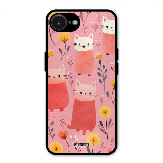 Floral Cat iPhone 16e Mobile Back Cover - Aesthetic PrintShield Case