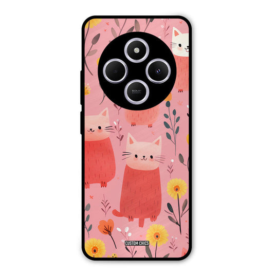 Floral Cat Poco M7 Mobile Back Cover - Aesthetic PrintShield Case