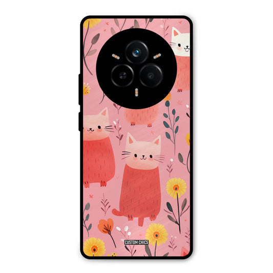 Floral Cat Realme 14 Pro Plus Mobile Back Cover - Aesthetic PrintShield Case