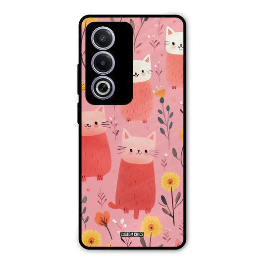 Floral Cat Oppo A3 Pro Mobile Back Cover - Aesthetic PrintShield Case
